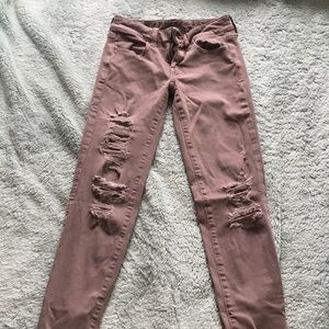 Pink Ripped American Eagle Jeans